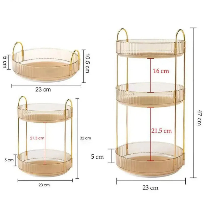 Rotatable Gold Makeup Organizer