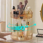 Rotatable Gold Makeup Organizer