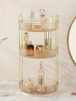 Rotatable Gold Makeup Organizer