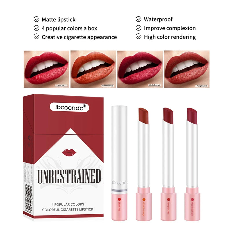 Cigarette Shaped Matte Lip Gloss Set